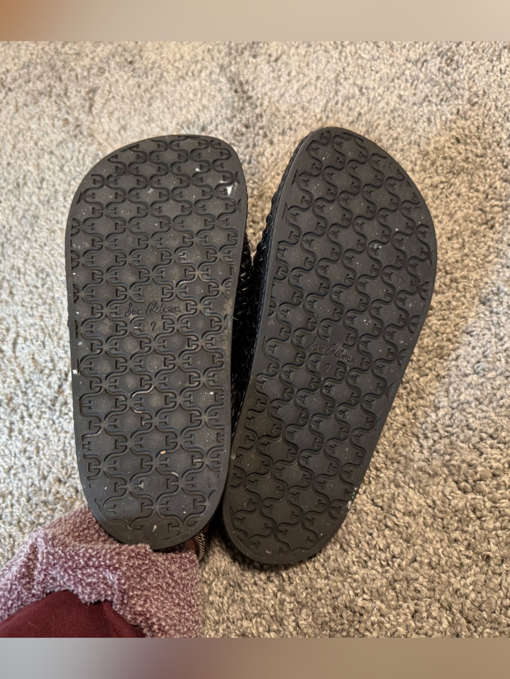 Sam Edelman Black Woven Slide Sandals with Gold Buckles - Picture 5 of 6